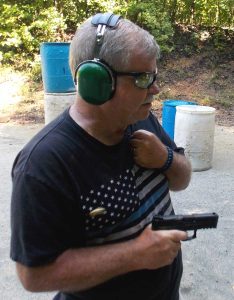 Bob Campbell shooting a Smith and Wesson Shield pistol