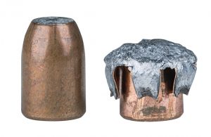 Federal bonder core bullet left and upset bullet right