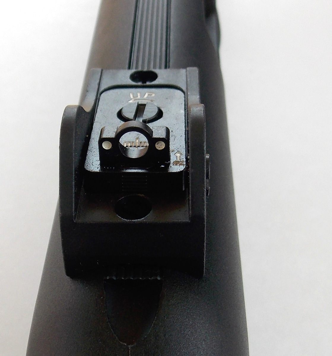 Ghost ring sight on a shotgun