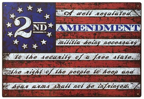 Second Amendment written across a flag