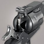 Ruger revolver with hammer cocked back to reveal the transfer bar