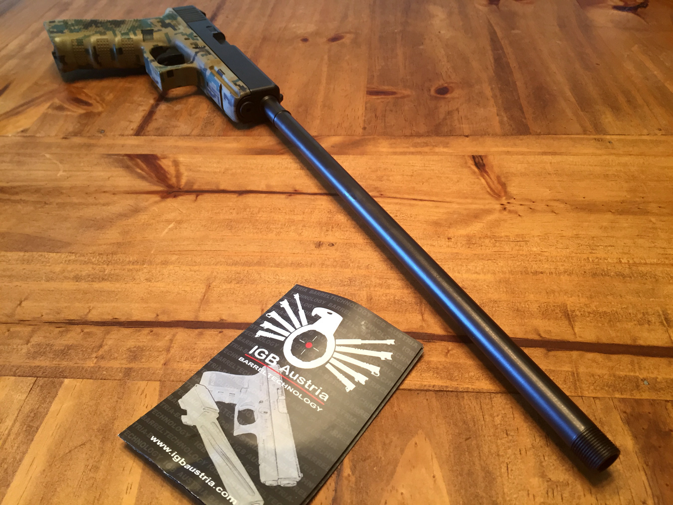 Glock 17 with 16-inch IGB Austria threaded barrel