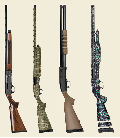 four mossberg shotguns