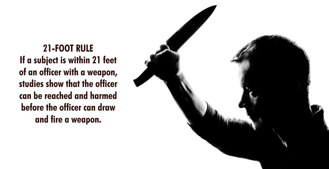 21-foot rule meme of a knife wielding attacker