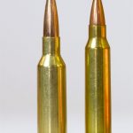 224 Valkyrie cartridge left, .223 Re. cartridge right