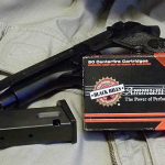 Black Hills ammunition box on a Beretta M9 pistol