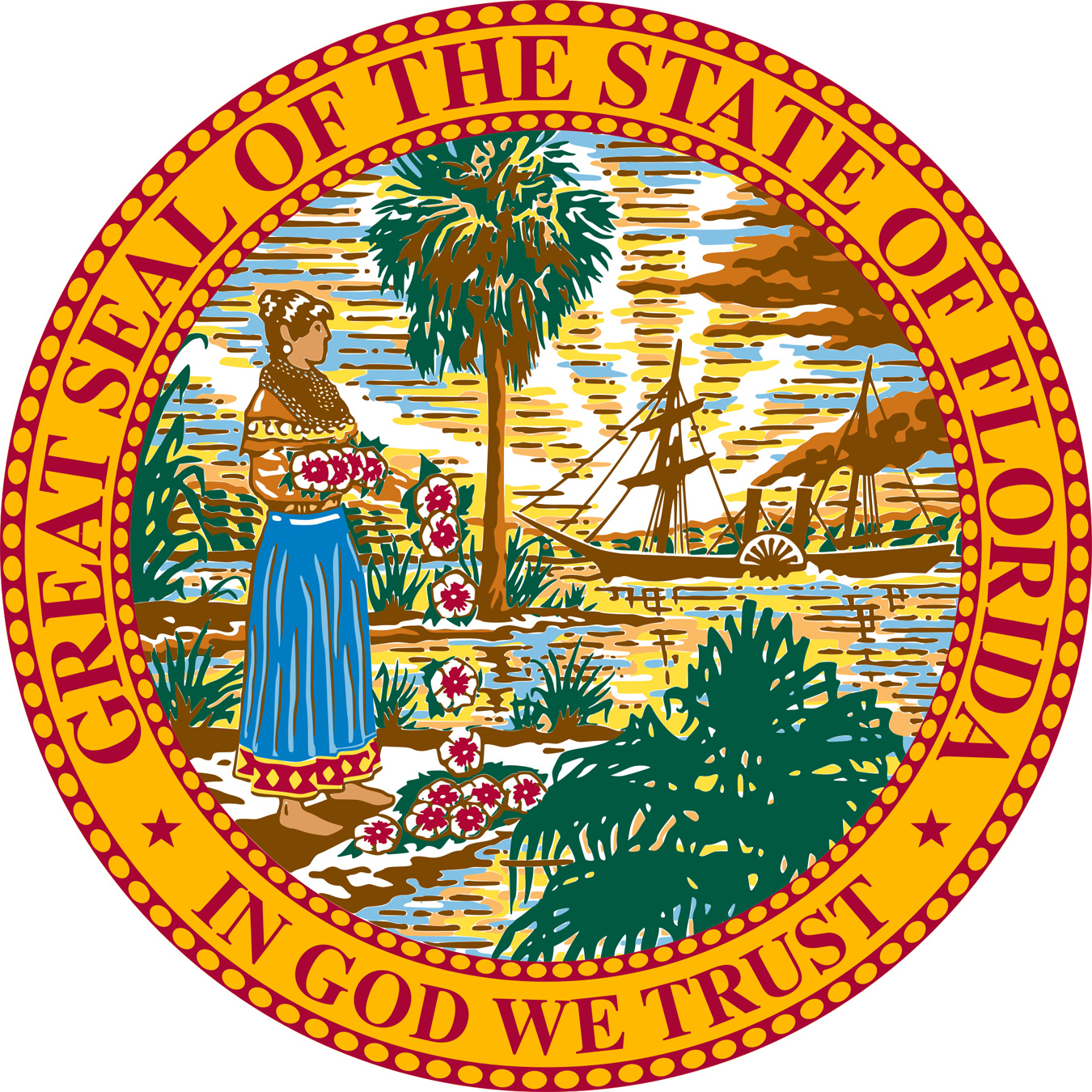 Seal of the State of Florida re tar and feathers