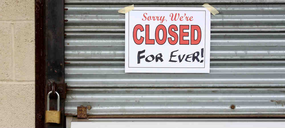 Out of Business sign