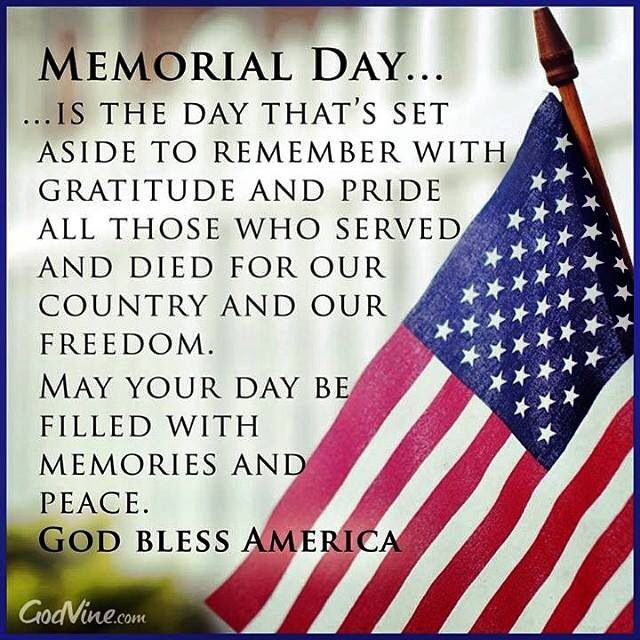 Memorial day quote and American flag