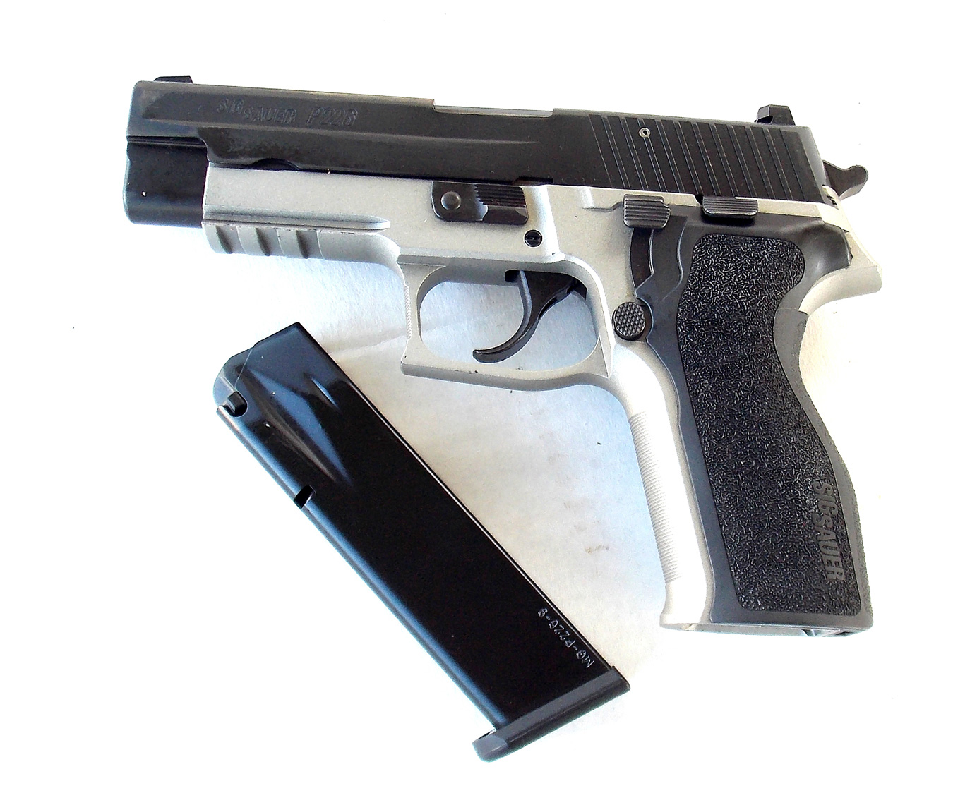 SIG P226 two tone finish and Picatinny rail and magazine