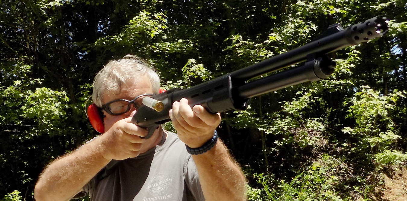 Bob Campbell shooting a Remington Model 870 Tactical Magpul shotgun