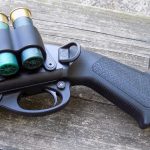 pistol grip portion of the rear stock on the Remington Model 870 Tactical Magpul shotgun