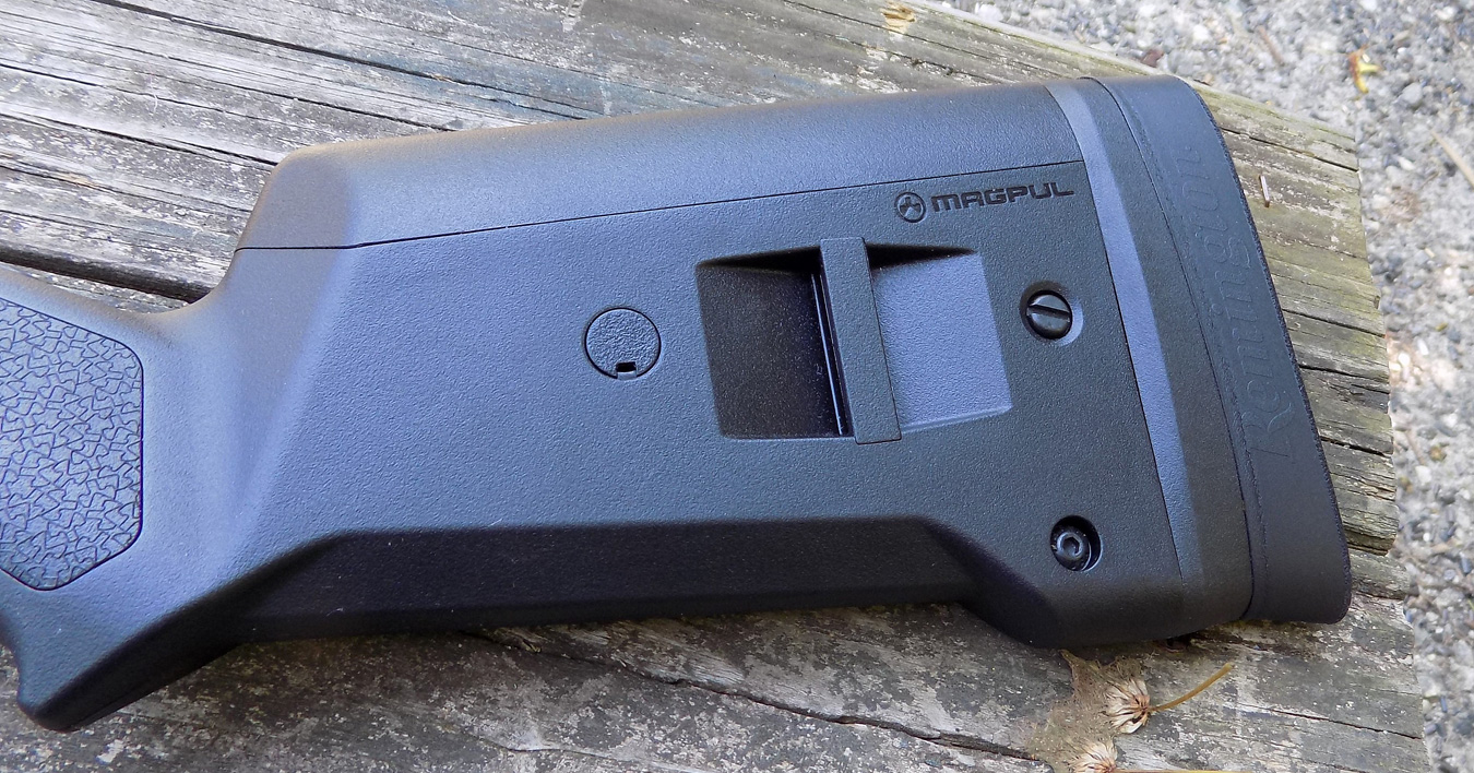 Stock on the Remington Model 870 Tactical Magpul shotgun