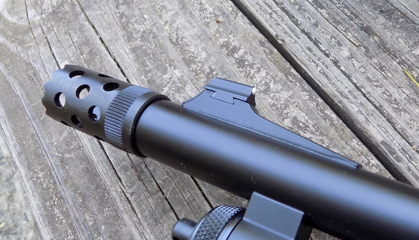 Muzzle breeching device on the Remington Model 870 Tactical Magpul shotgun