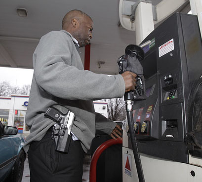 Man open carry at gas station