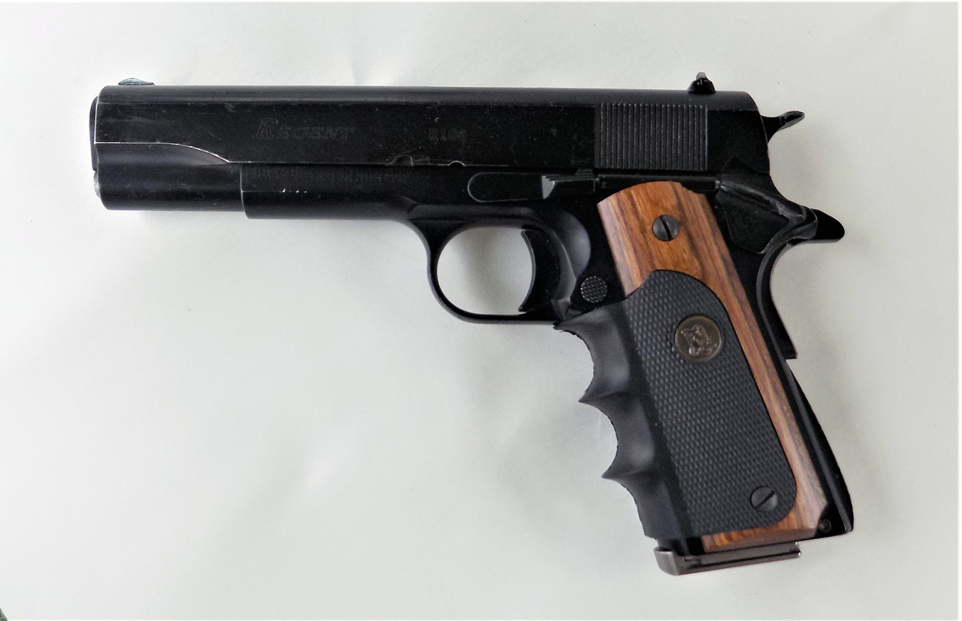 Regent R100 1911 semiautomatic .45 ACP handgun left profile