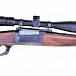 Savage 99 rifle with wood stock right profile