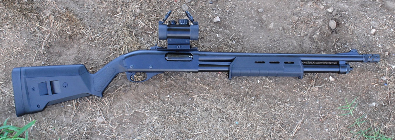 TruGlo mounted on a Remington 870 Express Tactical Magpul shotgun