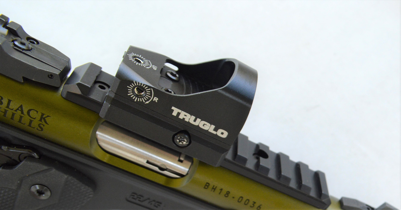 Tru-Tek red dot sight mounted on a Picatinny rail