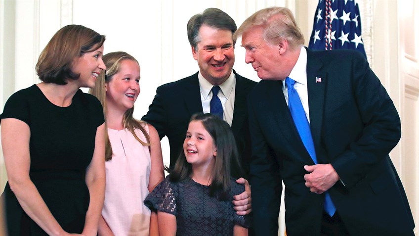 President Trump and the Kavanaugh family at the White House announcement for the Supreme Court nomination