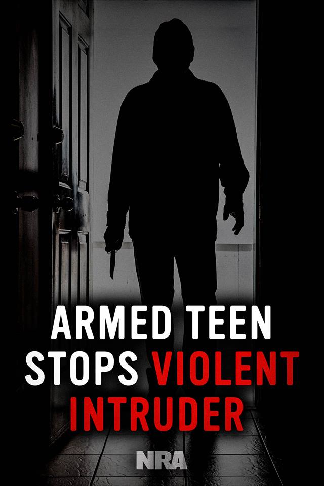 Armed Teen NRA poster supporting armed good guys