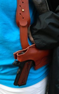 Para Ordnance .45 in a leather shoulder holster