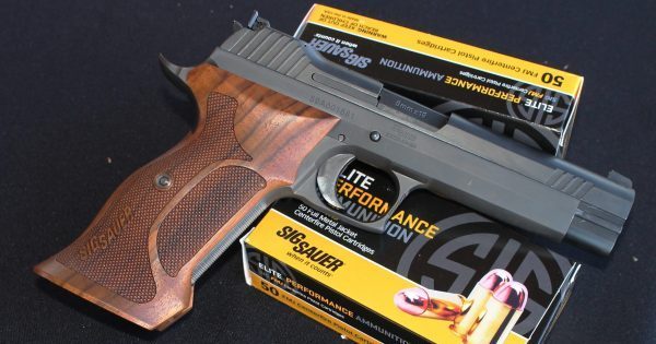 SIG Sauer pistol and ammunition for gun shop owners case