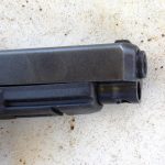 beveled nose of the Glock 35 pistol