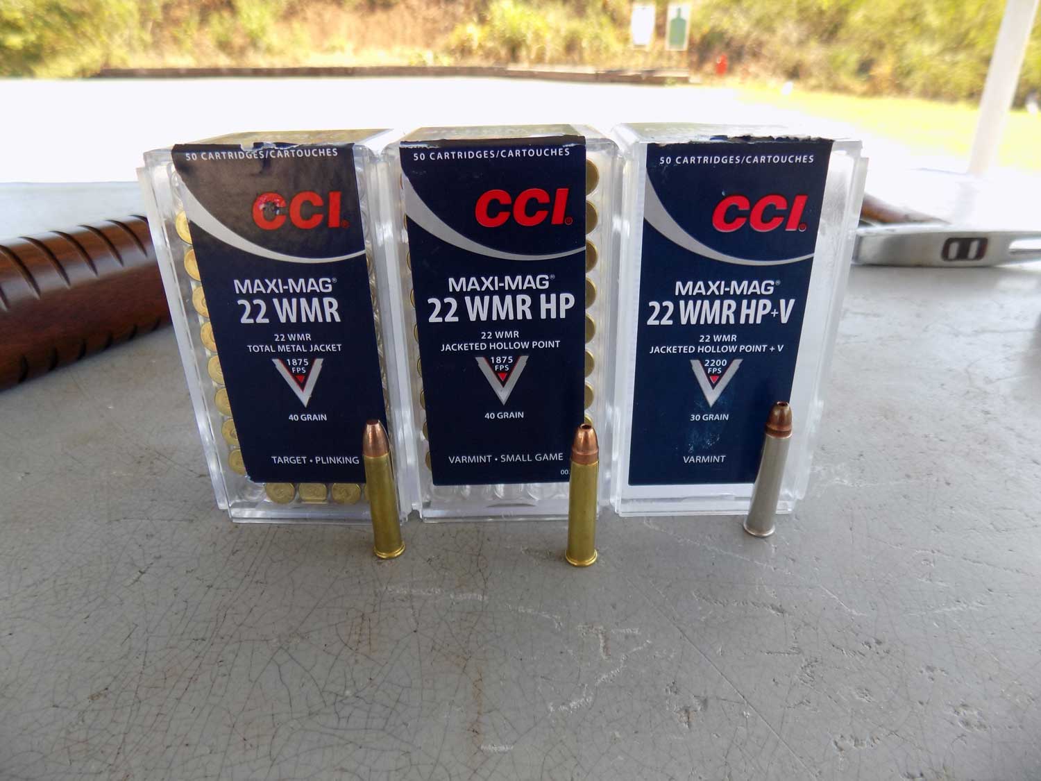 CCI .22 caliber ammunition boxes