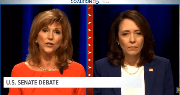 Republican Susan Hutchison debated Democrat U.S. Sen. Maria Cantwell Monday in Washington state Senate Debate
