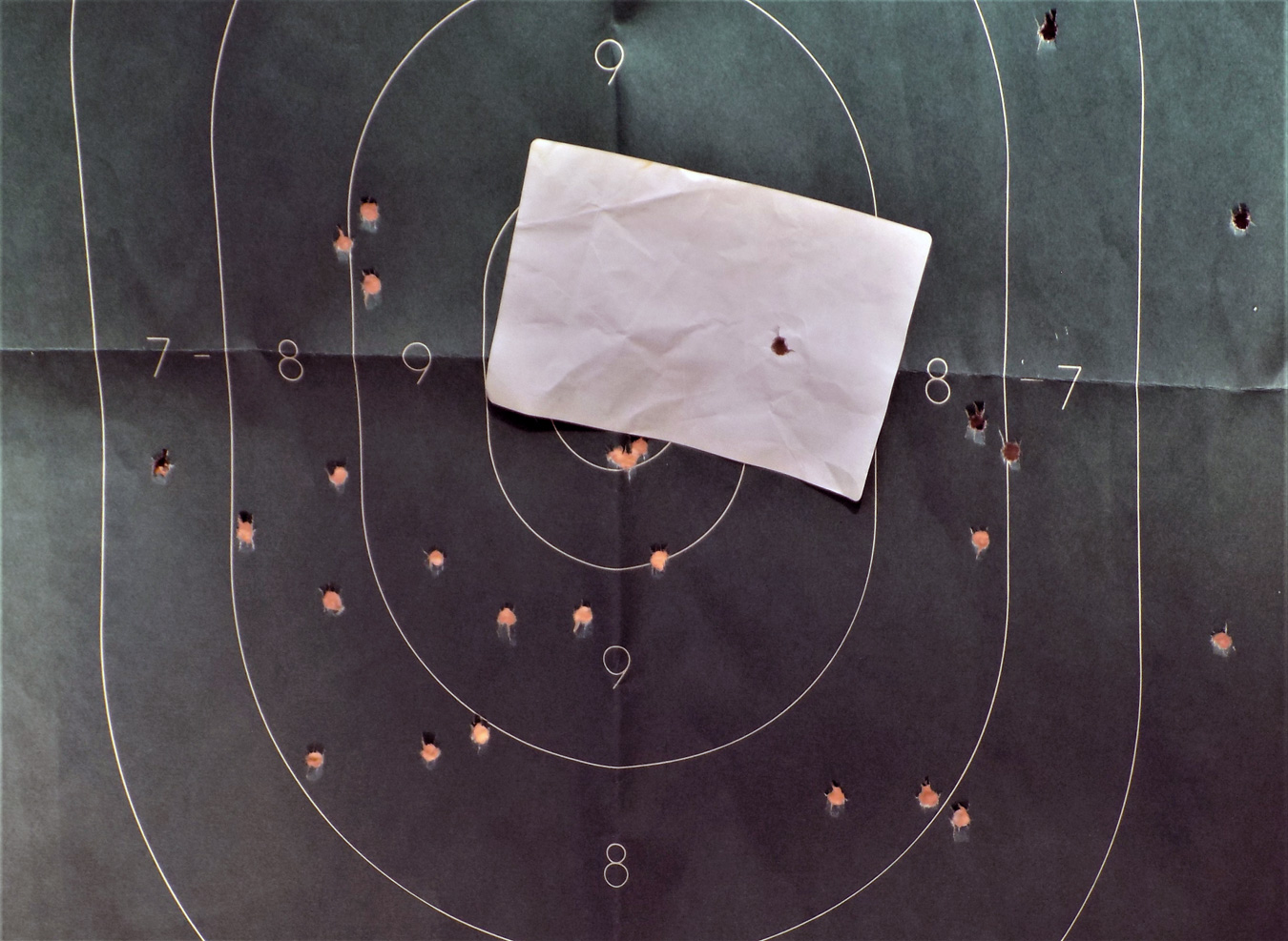 silhouette target with holes from a shotgun