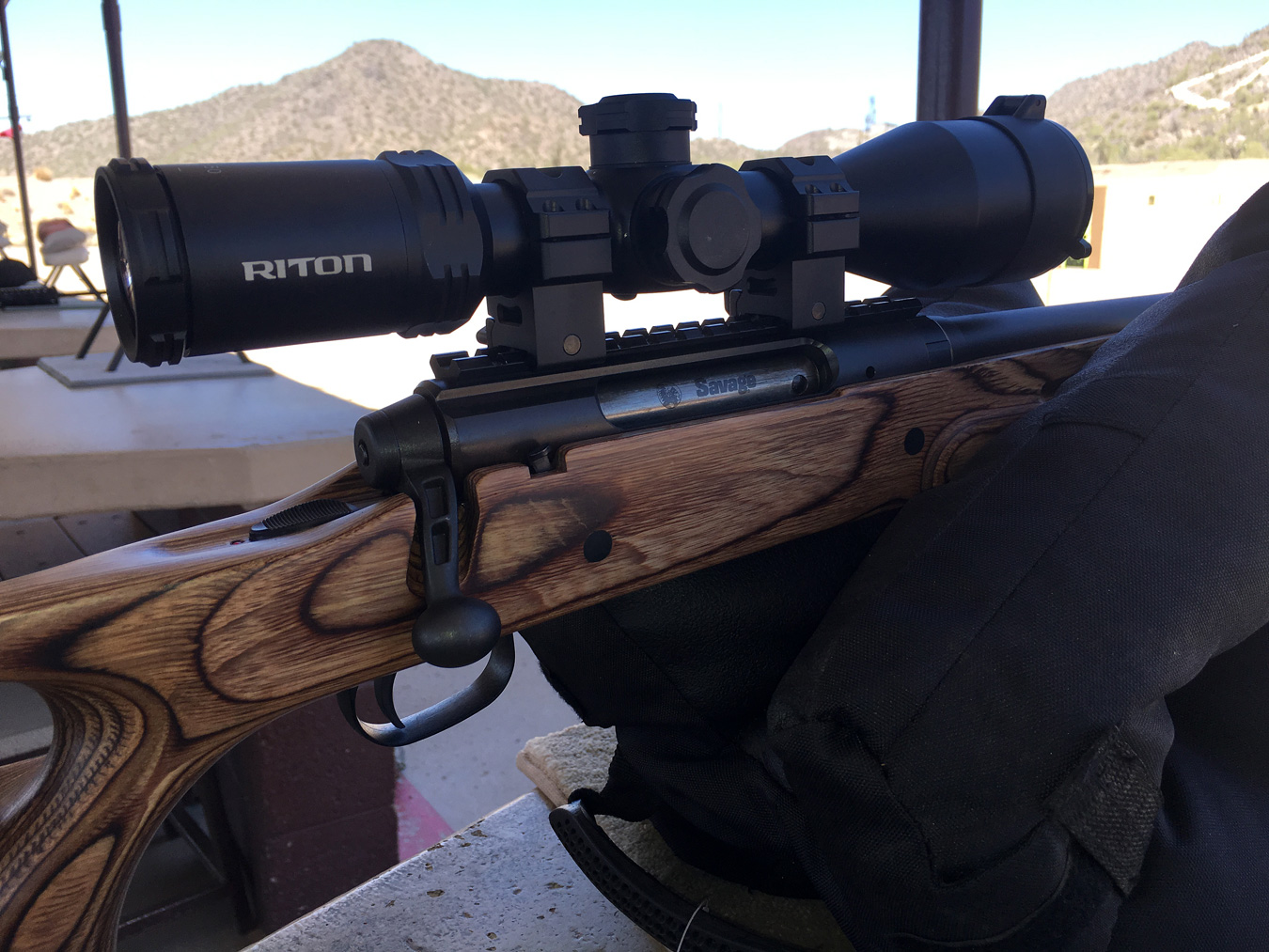 Savage Axis rifle topped with a Riton Optics scope