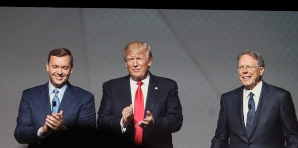 Chris Cox and Wayne LaPierre flanked President Donald Trump