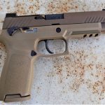SIG P320 pistol right profile flat dark earth
