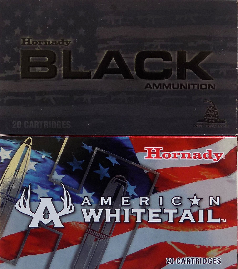 Hornady Black and Hornady American Whitetail boxes