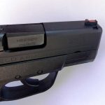 red fiber optic sight on the Springfield XDE