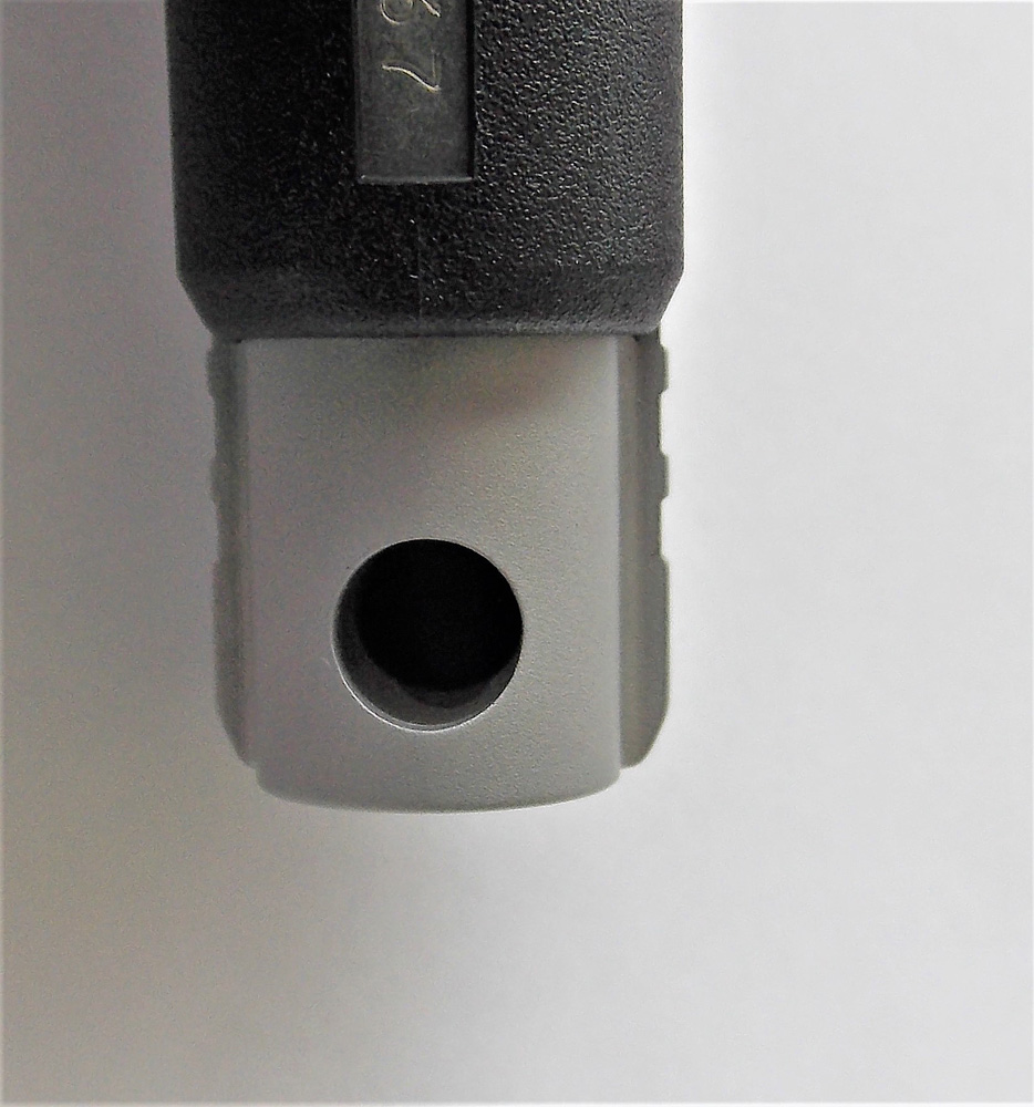 Hole in the bottom of the Glock 48 slide to lighten the weight