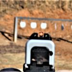 Factory night sights on the Glock 43X pistol