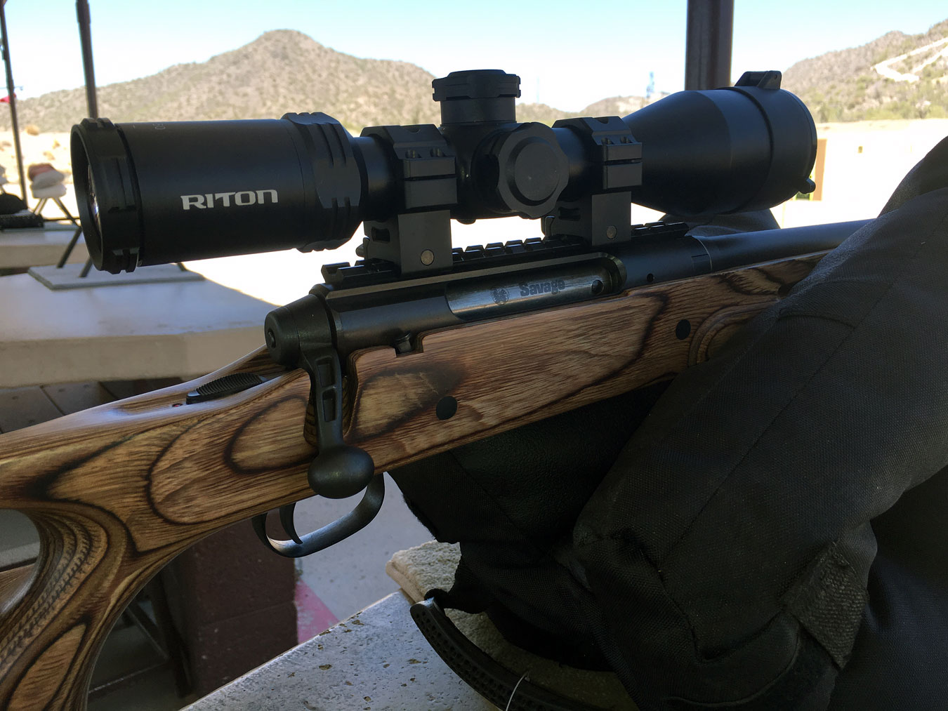 Riton scope mounted on a Savage Axis rifle