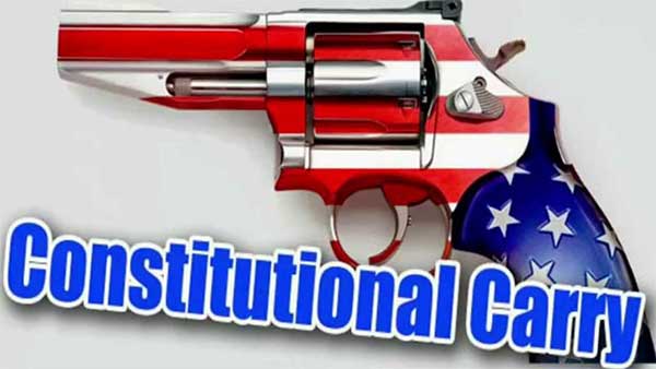 Star spangled revolver declaring constitution carry