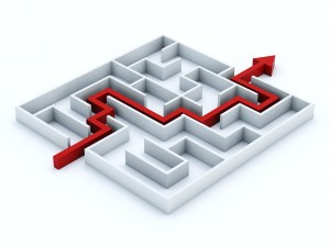 Maze showing the path to the exit