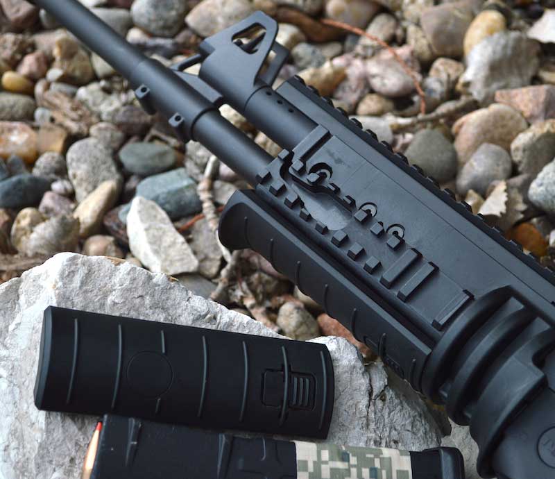 Accessory mounting rails on the Galil Ace rifle