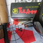 M1 carbine, on a a target with a box of TulAmmo