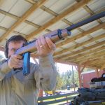 Shooting an M1 carbine rifle with a wire stock