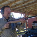 Robert sadowski shooting a M1 carbine rifle with the stock in the folded position