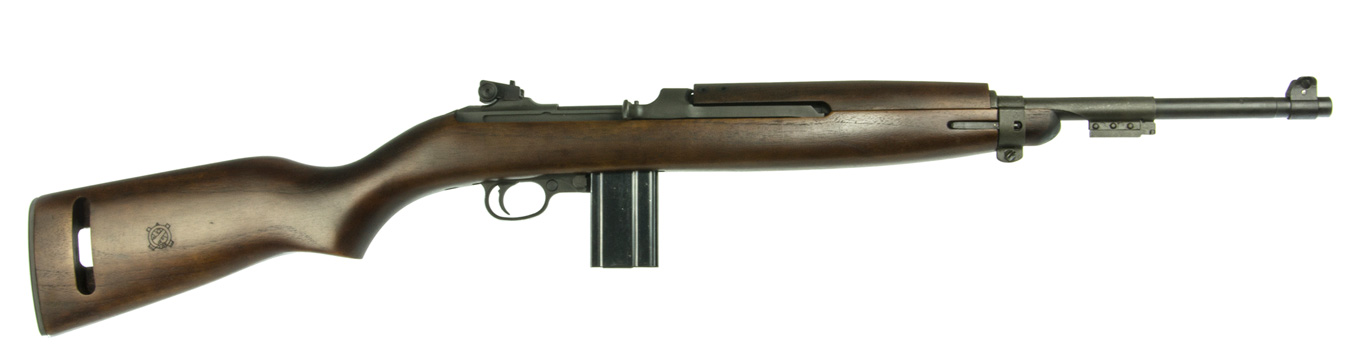 M1 Carbine rifle right profile with wood stock