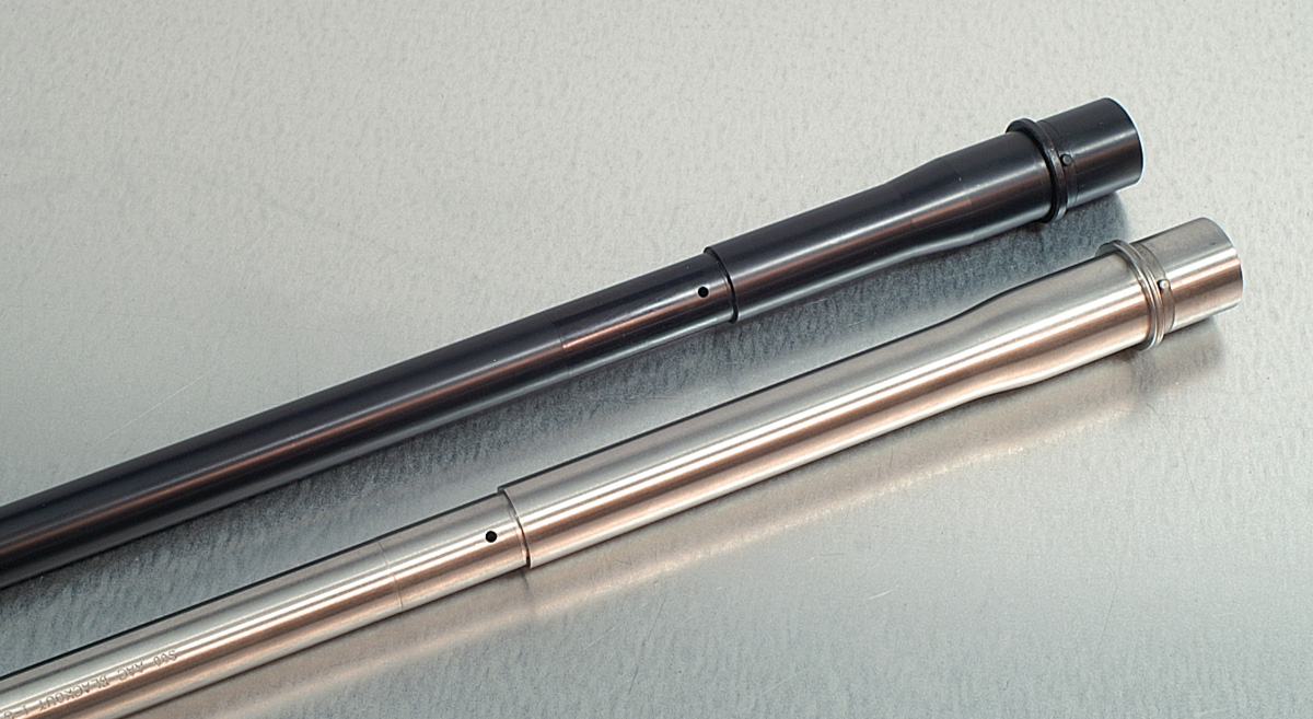 gas port on two AR-15 .300 Blackout barrels