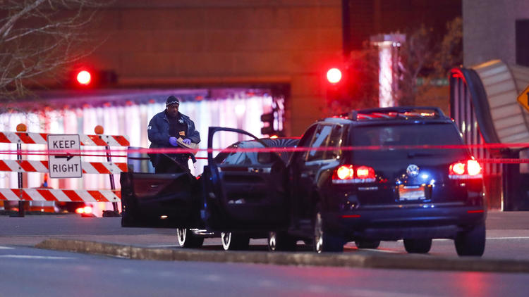 Accident scene where a man was later shot and killed