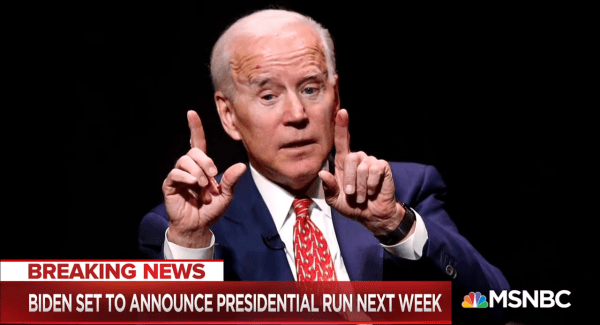 'Shotgun' Joe Biden announcing his candidacy for President of the United States