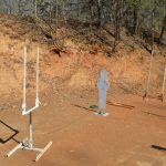 shooting bay with steel targets at an outdoor shooting range